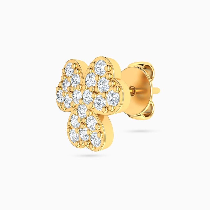 lazurde Flower Cubic Zirconia Stud Earrings in 18K Gold - Image 4